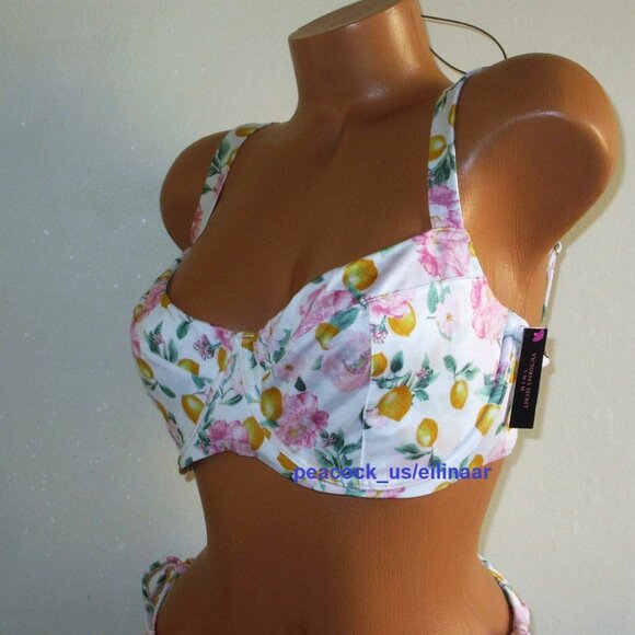36DD/M Victoria Secret Swim Push Up w/o pad Top Bikini Set Side Tie Cheeky botto - Picture 3 of 11